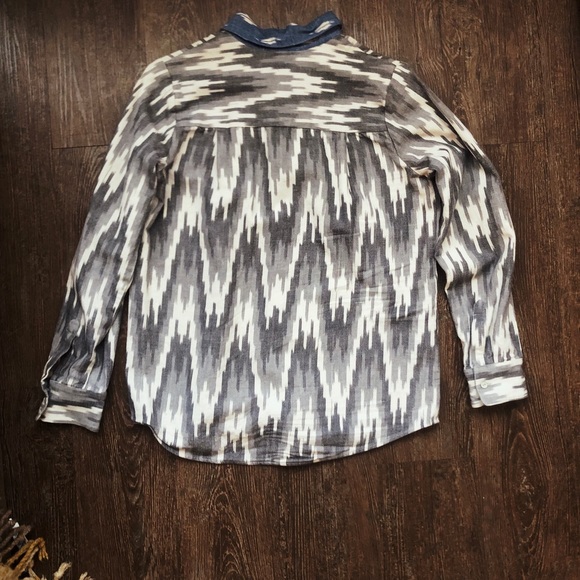 DREW Tribal Pocketed Button Down, S - Picture 4 of 4
